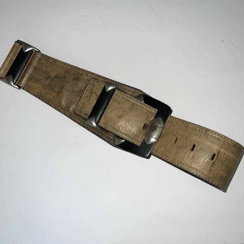 VTG Streets Ahead Leather Silver Black Brown Belt Small 30